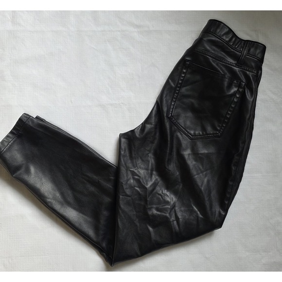 Abercrombie & Fitch Skinny high rise black sz 29/8 curve love Vegan Leather Y2K - Picture 5 of 11